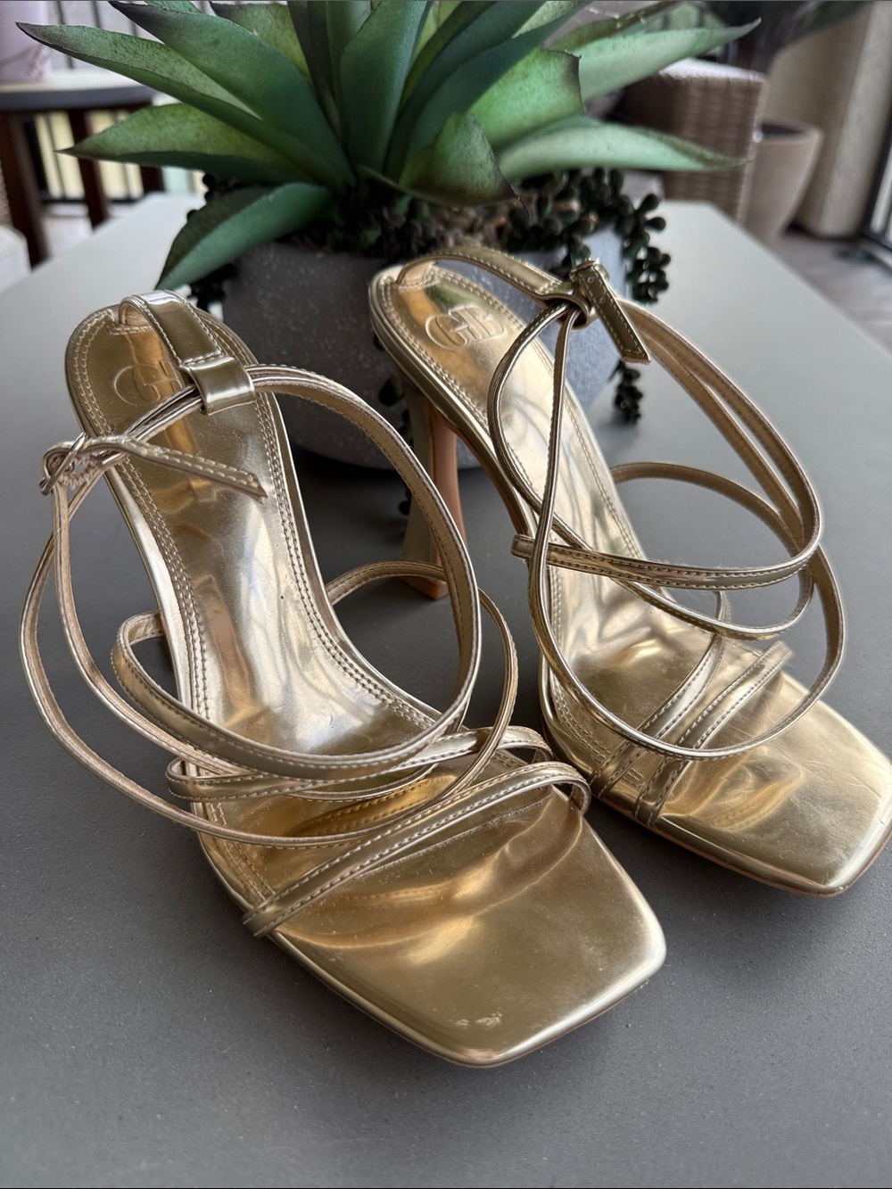 GB Golden Hour Gold Sandal Size 8 1/2, Worn 1x, Great Condition!